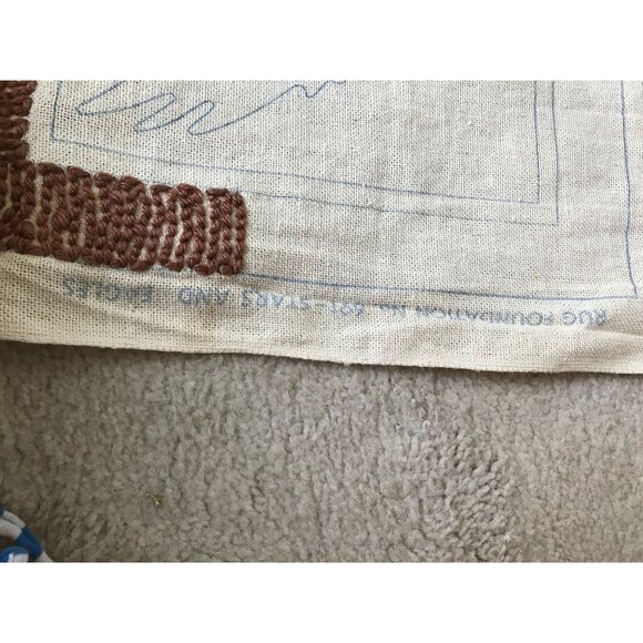 Vtg 1970's Handmade Punch Needle Wall Hanging Stars And Eagles Pattern 24" x 36" - Picture 8 of 10